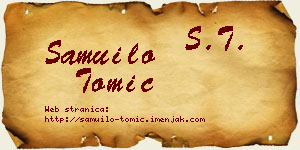 Samuilo Tomić vizit kartica